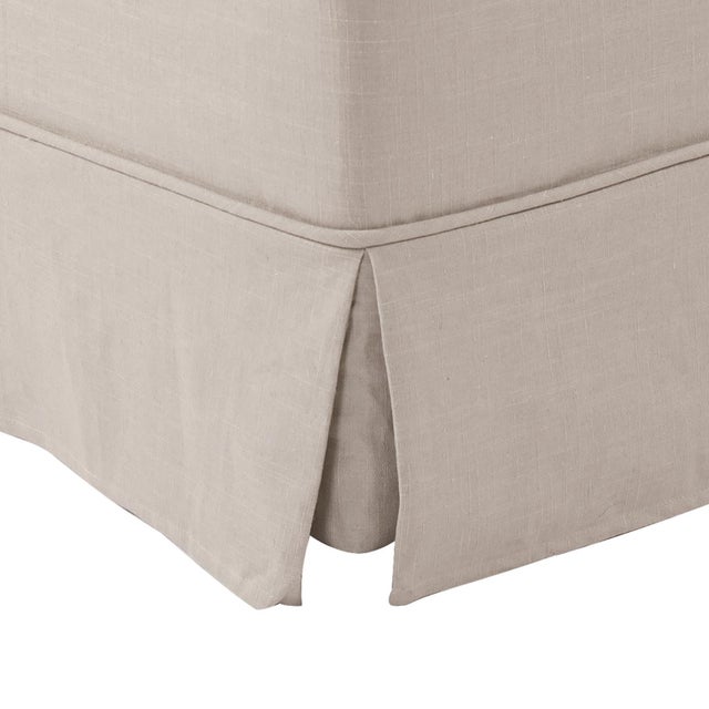 Kenneth Ludwig Chicago Universal Cube Linen Slub Natural - Skirted For Sale - Image 4 of 7