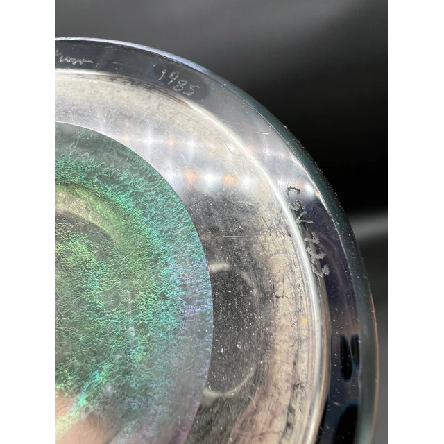 Stunning Vintage Brian Maytum Studio Signed 1985 Art Glass Vase For Sale - Image 11 of 12