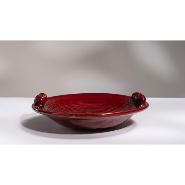 1950s Belgium Rose Ceramic Serving Bowl For Sale - Image 11 of 15