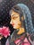 Bani Thani Indian Mona Lisa Diptych Hand Painted Original Oil Painting 24x18” For Sale - Image 4 of 11