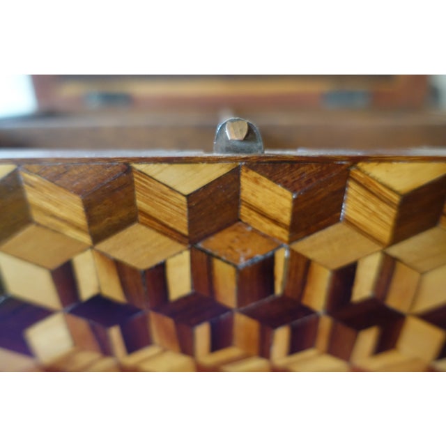 Vintage Folk Art Marquetry Box, 1940s For Sale - Image 6 of 7