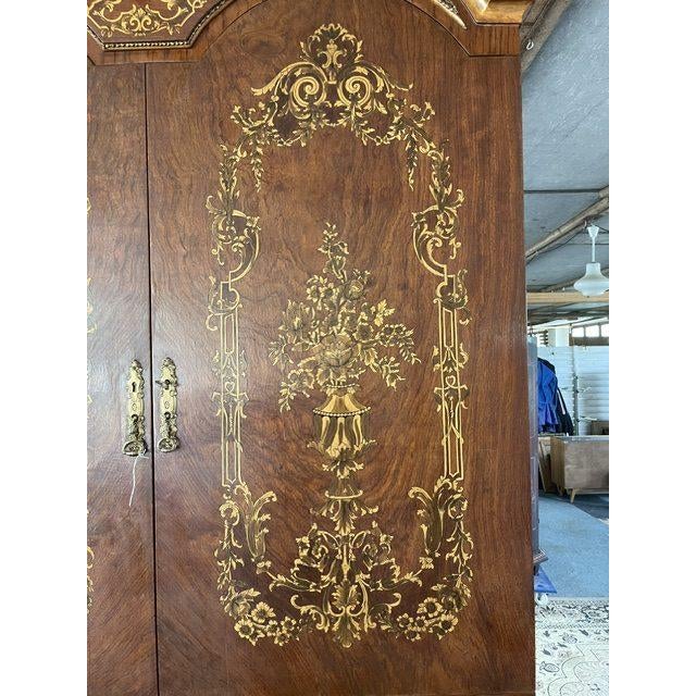 Egyptian Secretaire in Wood and Brass For Sale - Image 11 of 18