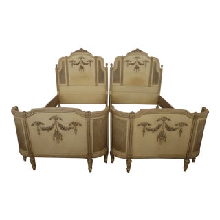 Louis XXI Twin Cane Beds/Pair For Sale