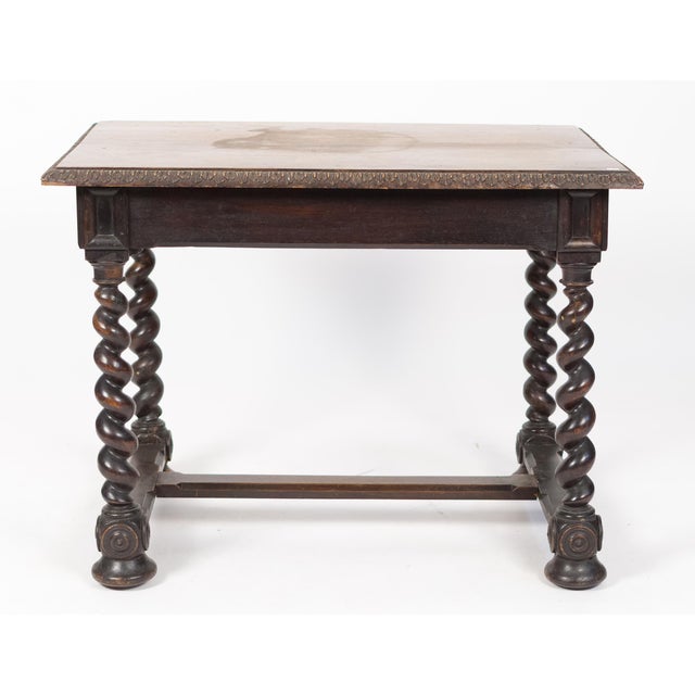 19th Century Italian Walnut Barley Twist Library / Writing Table For Sale - Image 9 of 11