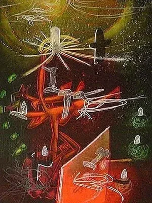Roberto Matt Je Fixe des Vertiges (plate 1) from the Saison en Enfer Portfolio, Original Print, 1977