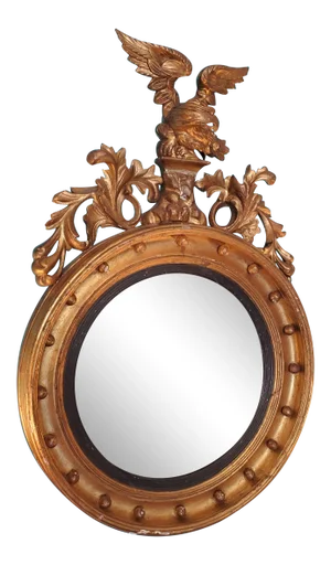 Antique Federal Oval Giltwood Mirror