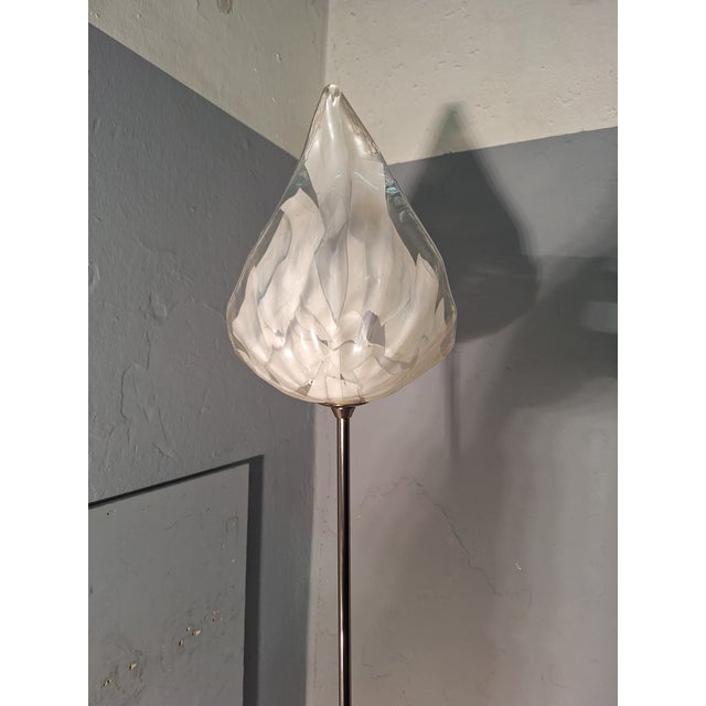 Leaf Floor Lamp in Transparent and White Murano Glass from La Murrina, 1980s For Sale - Image 11 of 15