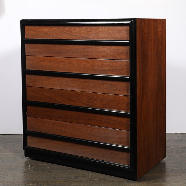Mid-Century Walnut & Lacquered Chest by Robsjohn-Gibbings for Widdicomb Company For Sale - Image 11 of 18