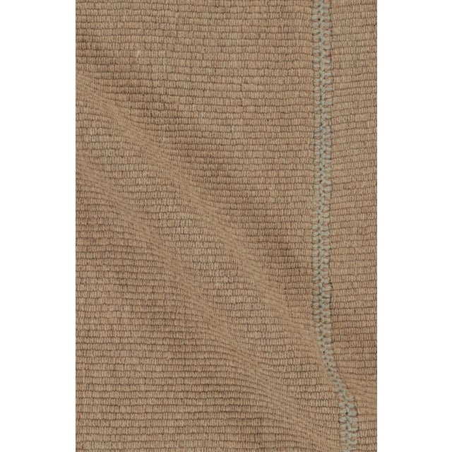 Contemporary Rug & Kilim's Contemporary Minimalist Rez Kilim With Linear Accent Striped Design For Sale - Image 3 of 9