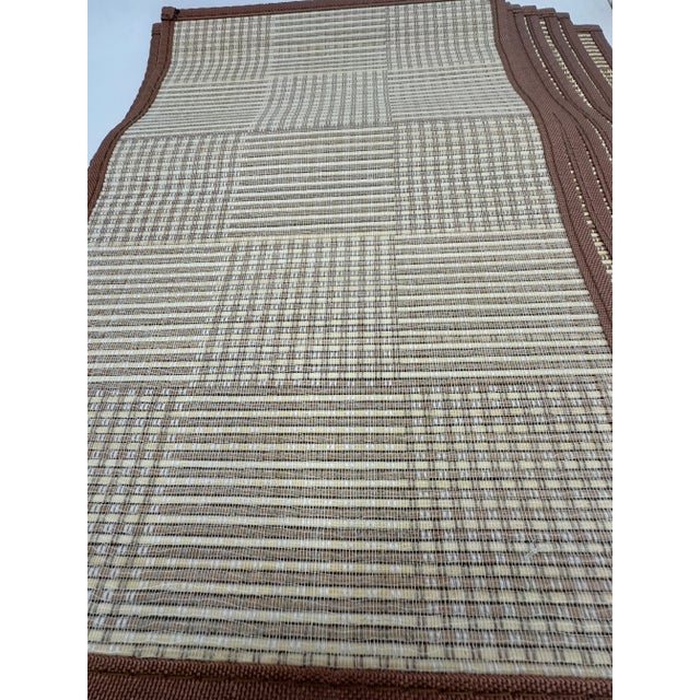 Beige Table Mats Bamboo Set of 8 Natural Beige White For Sale - Image 8 of 9
