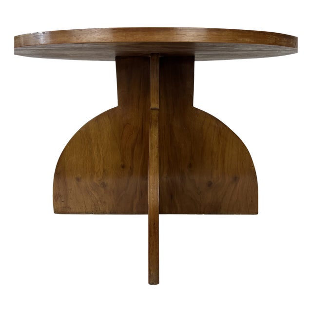 Art Deco Modernist French Walnut Occasional Side Table, 1930s For Sale