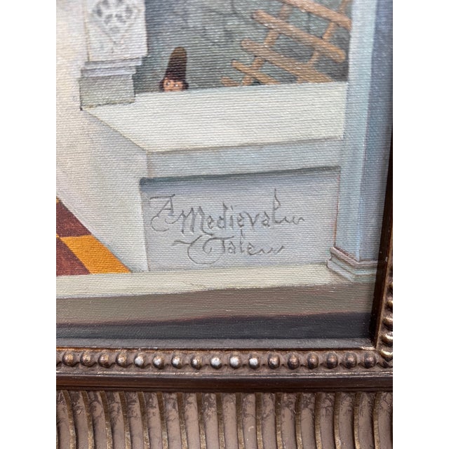Textile A Medieval Tale" - Original Oil Painting by Jerry Wayne Downs (2006) For Sale - Image 7 of 9