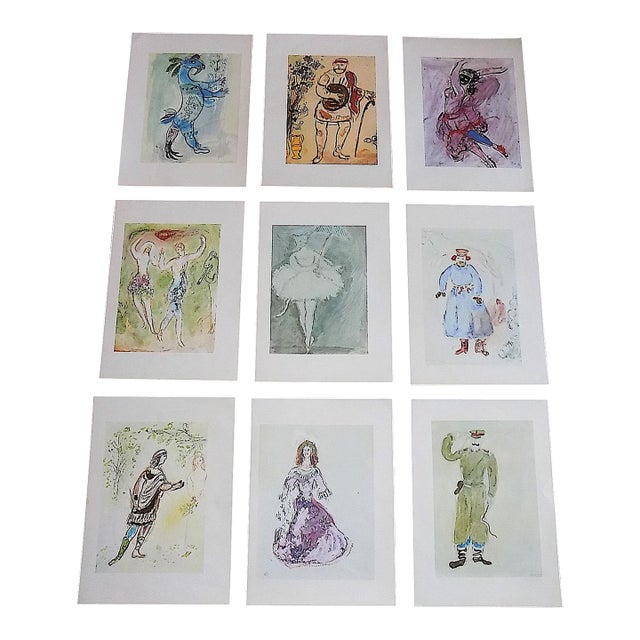 Vintage Mid 20th Century Abstract Marc Chagall Lithographs - Set of 12 For Sale