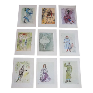 Vintage Mid 20th Century Abstract Marc Chagall Lithographs - Set of 12