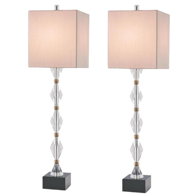 Metal Quaintrelle Crystal Table Lamps by Currey & Company, Set of 2 For Sale - Image 7 of 7