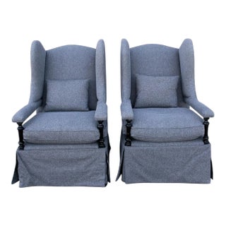 Pair of Wingback Chairs For Sale