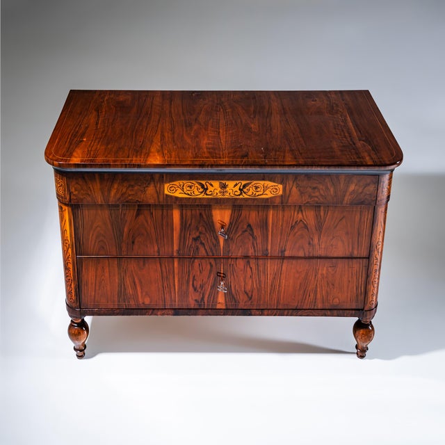 Biedermeier Marquetry Chest of Drawers, Italy, 19th Century For Sale - Image 9 of 14