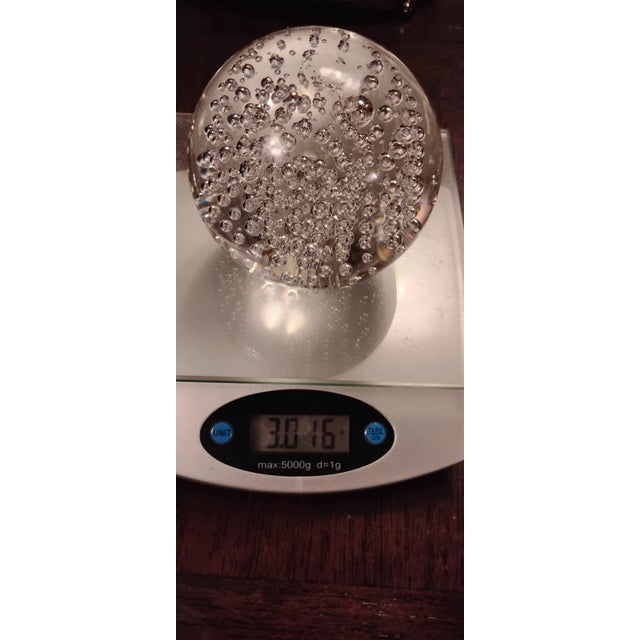 Transparent 1970's Bullicante Controlled Bubbles Clear Paper Weight For Sale - Image 8 of 9
