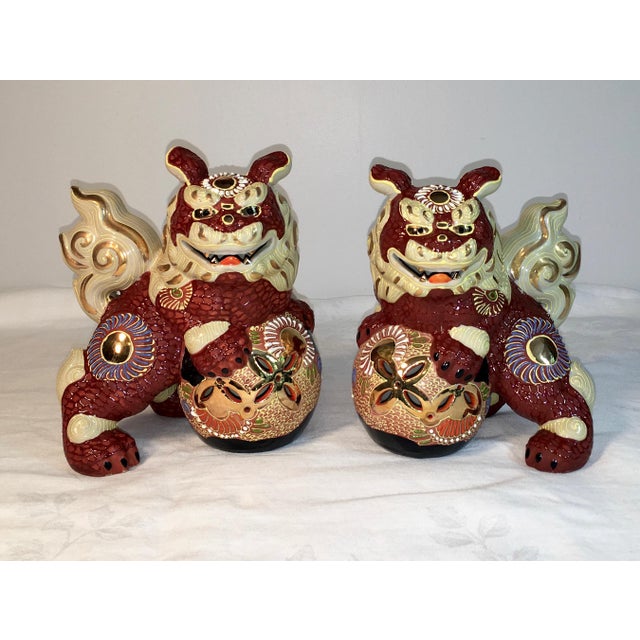 Vintage Kutani Porcelain Foo Dogs a Pair Chairish