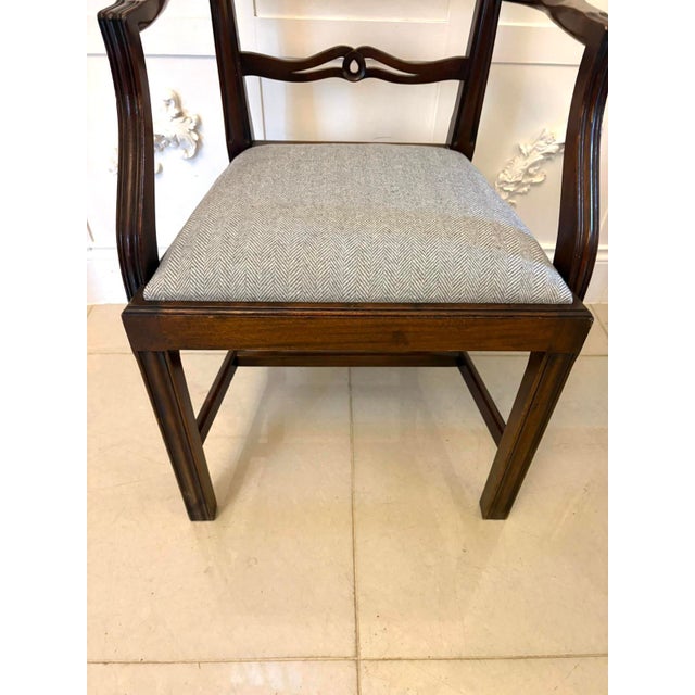 Antique Chippendale Style Ladder Back Dining Chairs in Mahogany, 1900, Set of 12 For Sale - Image 10 of 17