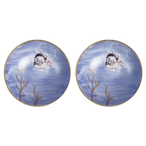 Fish Bowls from Stella Fatucchi Art Porcelan, Set of 2 For Sale