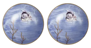 Fish Bowls from Stella Fatucchi Art Porcelan, Set of 2