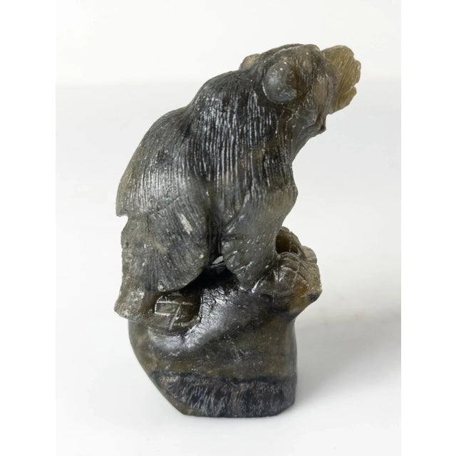 Late 20th Century 20th Century Labradorite Stone Carved Bear Figure For Sale - Image 5 of 10