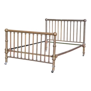 Antique Brass Cannonball Full Double Bed Frame For Sale