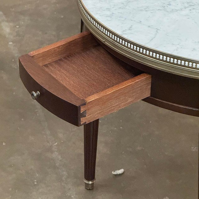 Antique French Louis XVI Mahogany Marble Top Bouillotte Table For Sale - Image 16 of 16