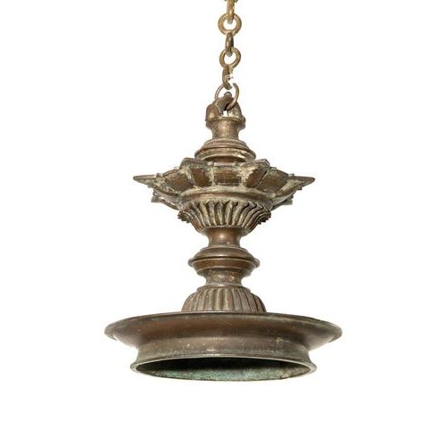 Metal Modern Bronze Oil Lamp from Aceh, Indonesia, 20th Century For Sale - Image 7 of 8