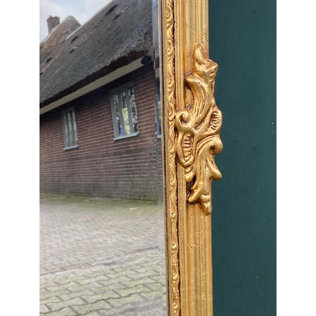 Late 20th Artisan Rococo Gold Wood Floor Mirror Pair For Sale - Image 11 of 18