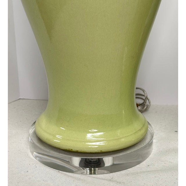 Ceramic 1970s Lemongrass Ginger Jar Table Lamps - a Pair For Sale - Image 7 of 11