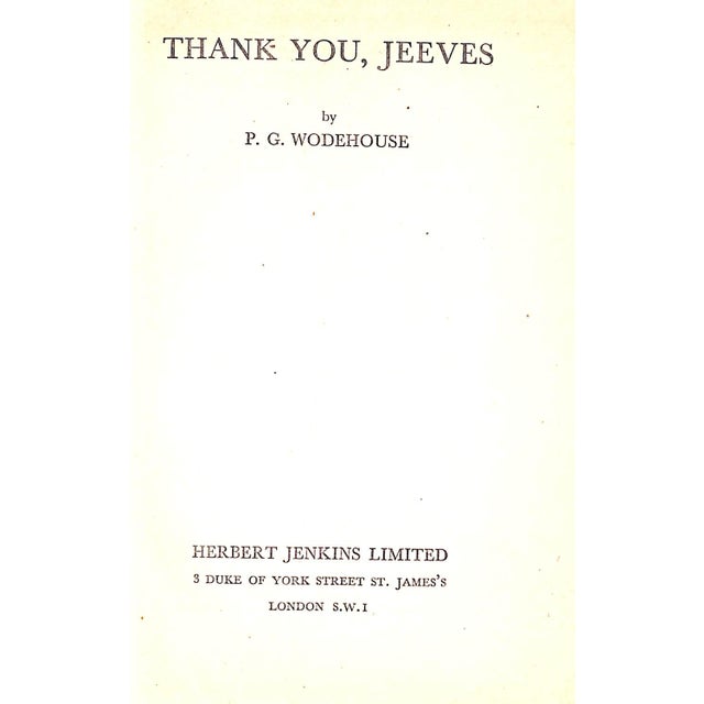 Traditional "Thank You, Jeeves" 1951 Wodehouse, p.g. For Sale - Image 3 of 8