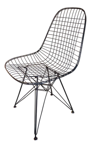 Mid Century Modern Eames Dkr Eiffel Tower Base Wire Chair