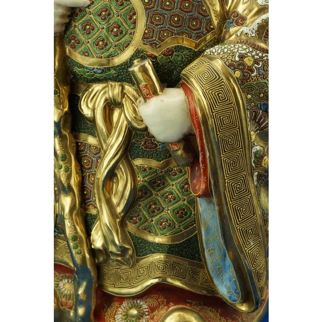 Large 19th Century Meiji Period Porcelain Sculpture of a Holy Monk from Satsuma, Japan, Late 1800s For Sale - Image 17 of 18