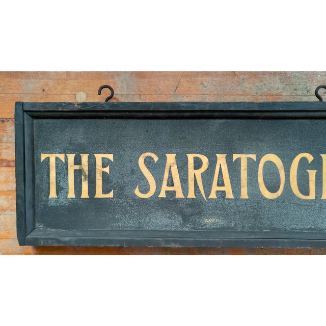 Mid 20th Century Early 20th Century Double Sided "The Saratogian" Saratoga Newspaper Sign For Sale - Image 5 of 16
