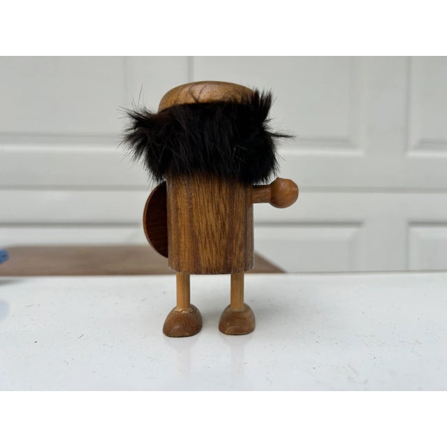 Mid 20th Century Mid 20th Century Wooden Kreiss Corp Viking Figurine For Sale - Image 5 of 7