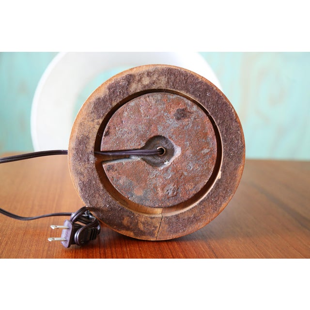 1960s Gordon and Jane Martz M85 Lamp for Marshall Studios Matte White Blue and Tan Incised Decoration For Sale - Image 9 of 11