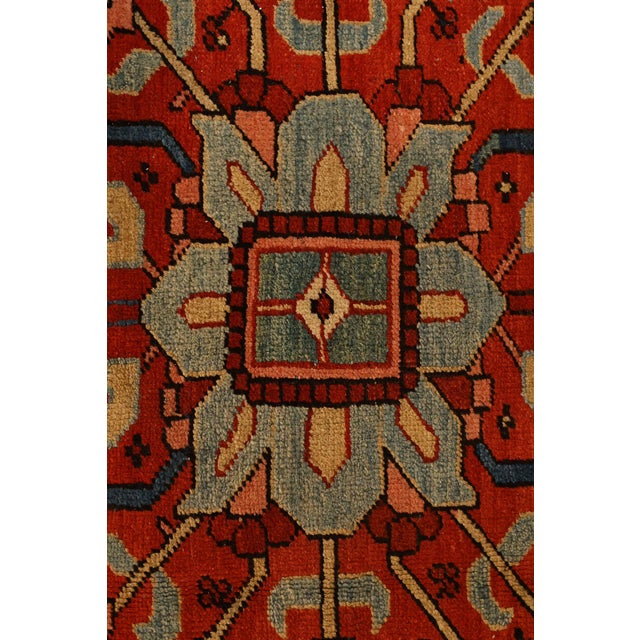 Textile Antique Hand Knotted Persian Heriz Room Size Rug 12' X 15' For Sale - Image 7 of 14