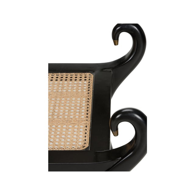Chelsea House Inc Swan Vanity Bench - Black For Sale - Image 4 of 4