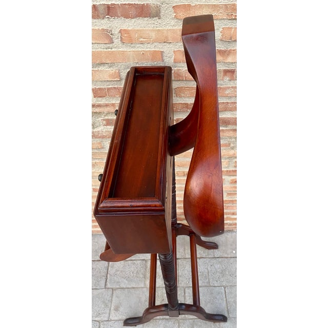 Spanish Baroque Revival Walnut Gentleman’s Valet Stand with Drawers, 1920s For Sale - Image 17 of 18