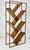 Geometric étagère and open display bookcase, distinguished by its architectural silhouette, sculptural framework, and...