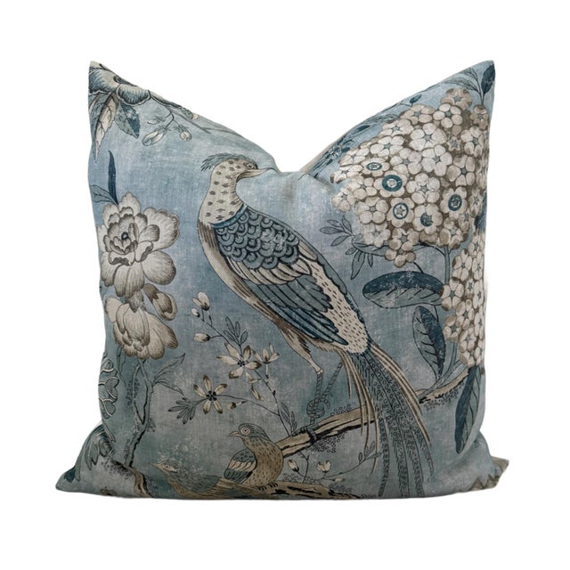 Contemporary Anna French Villeneuve Aqua Down Filled Pillows - A Pair For Sale - Image 3 of 4