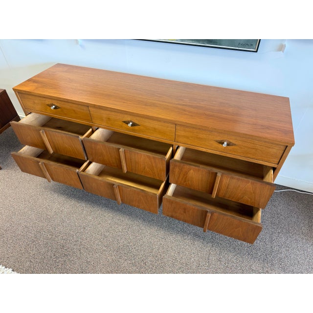 Brown Mid Century Modern Walnut Nine Drawer by Basic Witz For Sale - Image 8 of 12