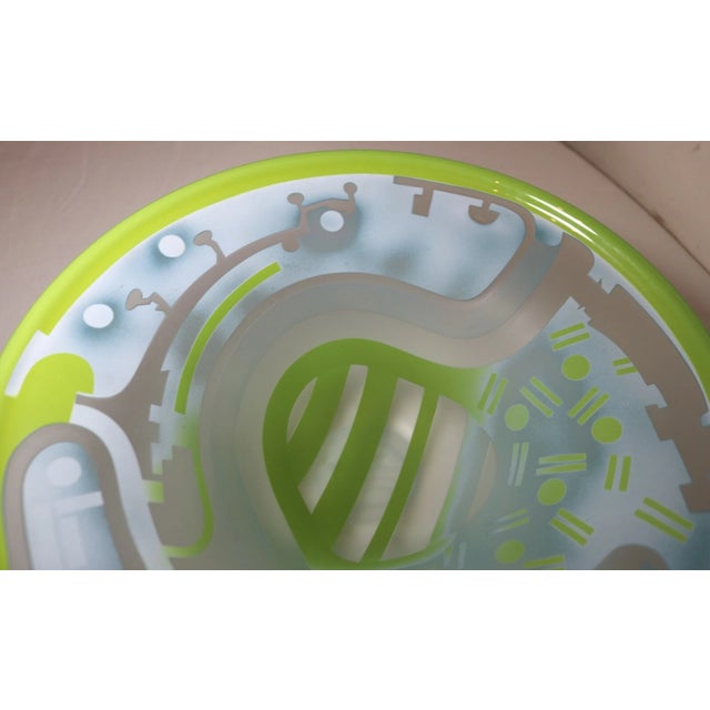 Vintage 87 Blown James Parsons Relief Art Deco Art Studio Glass Centerpiece Bowl For Sale - Image 4 of 12