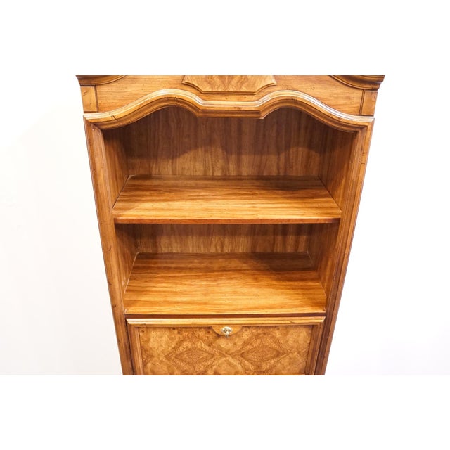 Late 20th Century Drexel Furniture Italian Provincial Burled Walnut 31" Secretary Bookcase / Wall Unit 530-810 For Sale - Image 5 of 16