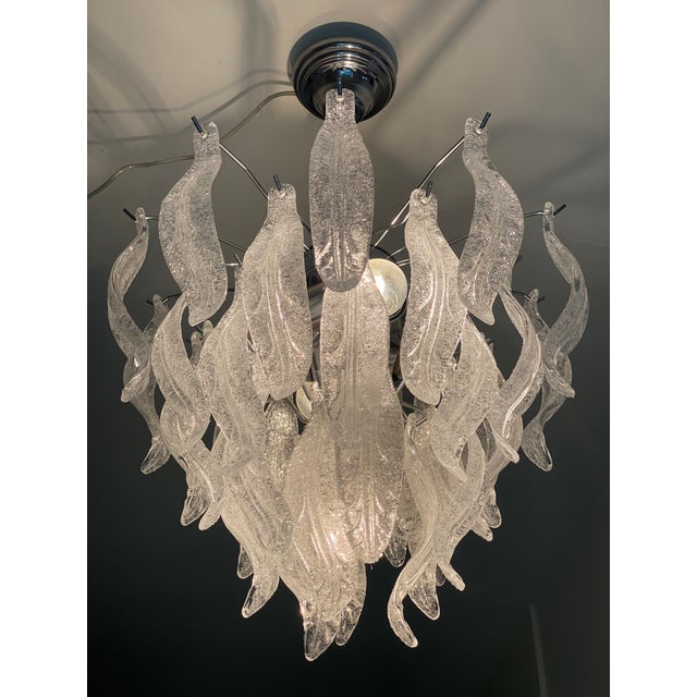 Contemporary Leafes Murano Glass Chandelier in Vintage Style For Sale - Image 10 of 13