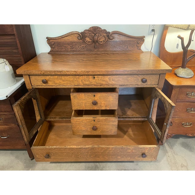 Antique American Empire Revival Style Sideboard/Buffet For Sale - Image 9 of 12