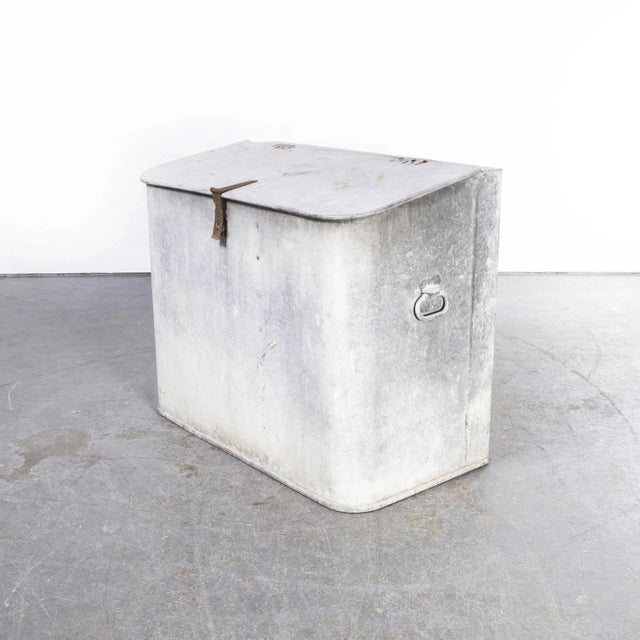 Rustic Belgian Riveted Grain Bin with Handles, 1960s For Sale - Image 3 of 9