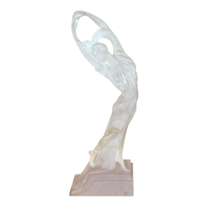 1970s Art Deco Frosted Satin Lucite Dancing Lady Figurine